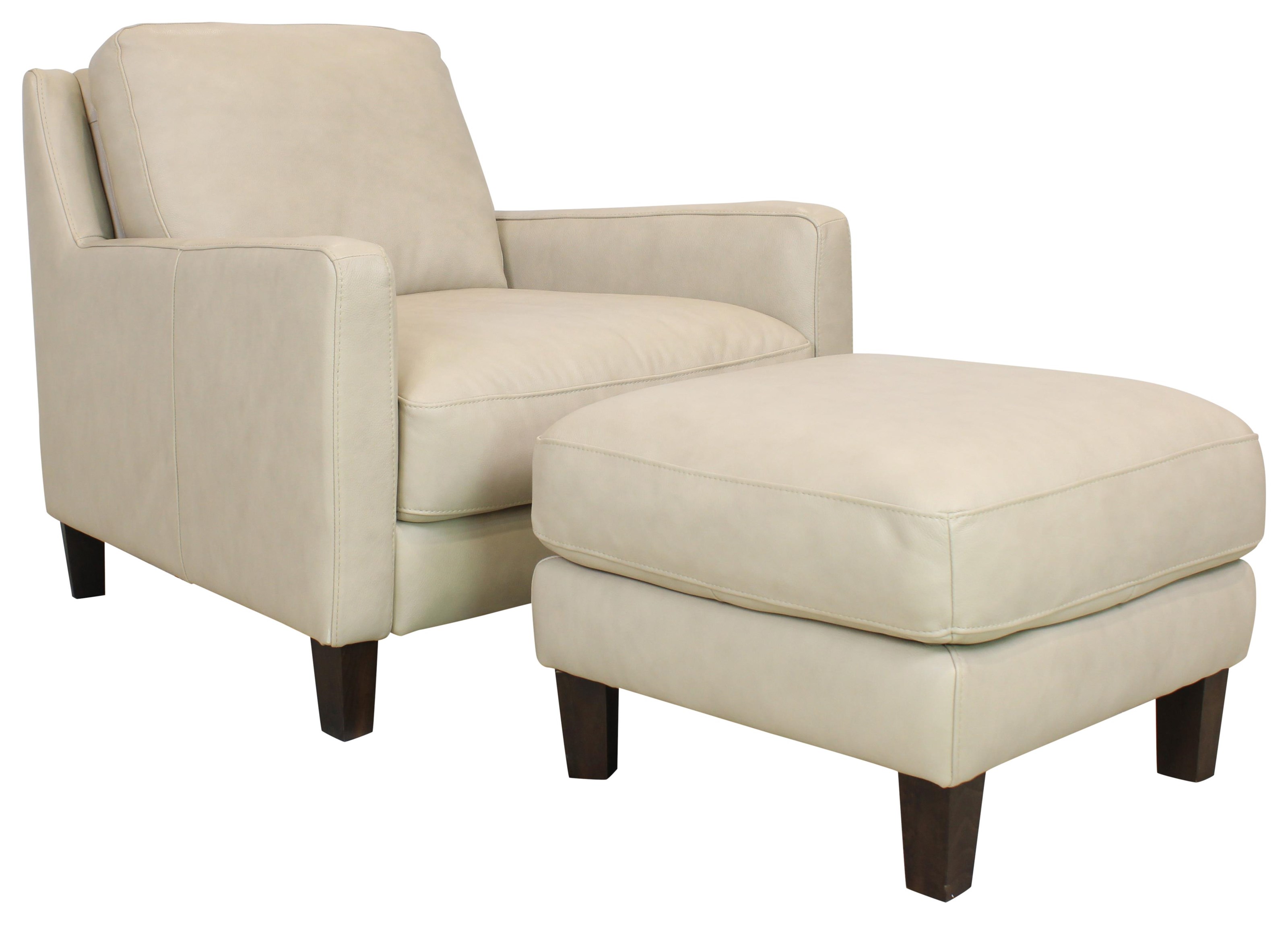 Italian leather chair and ottoman store
